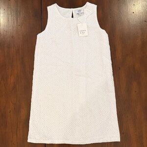 crown & ivy White Eyelet Sleeveless Shift Dress for Girls